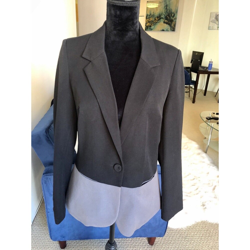 Daniel Rainn Black Grey Single Button Blazer Size Medium - Picture 2 of 6